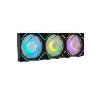 NOX XTREME PRODUCTS HUMMER PRO LINK - Kit 3 Ventiladores ARGB Magnéticos 120 mm con PWM, Conexión sin Cables, Iluminación Espejo Infinito, Silenciosos y Alta Refrigeración para PC Gaming, Color Negro