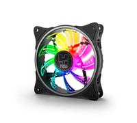 NOX XTREME PRODUCTS -NXHUMMERAFAN- Ventilador PC 120 mm, LED ARGB Rainbow, Ultra silencioso con Pads Goma antivibración, Gran Flujo de Aire, 3 Pines, Color Negro