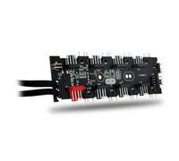 NOX XTREME PRODUCTS Hummer D-HUB - Hub de 18 Puertos ARGB y PWM para PC Gaming, Control de Ventiladores e Iluminación, Conexión SATA y Control Desde Placa, Color Negro