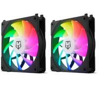 NOX XTREME PRODUCTS Hummer Easy Link Black - Ventilador 120 mm LED ARGB, PWM ultrasilencioso, 9 aspas, sin cables, 4 pads antivibración, velocidad hasta 1500 RPM, negro (Paquete de 2)