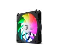 NOX XTREME PRODUCTS Hummer Easy Link Black - Ventilador 120 mm LED ARGB, PWM ultrasilencioso, 9 aspas, sin cables, 4 pads antivibración, velocidad hasta 1500 RPM, negro