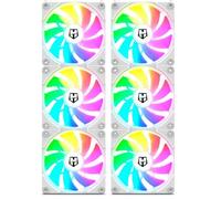 NOX XTREME PRODUCTS Hummer Easy Link - Set 3 ventiladores 120 mm LED ARGB, PWM ultrasilenciosos, conexión sin cables, pads antivibración, hasta 1500 RPM, blanco (Paquete de 2)