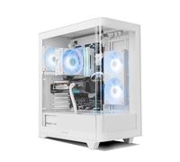 NOX Xtreme Products Hummer Ether - Semitorre ATX | M-ATX | ITX, Cristal Templado Curvo, Espacio para 9 Ventiladores, 3 x 120mm ARGB PWM incluidos, USB-C y 3.0, Filtro Superior Magnético, Blanco