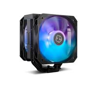 NOX XTREME PRODUCTS Hummer H-200 ARGB - Disipador de CPU con Doble Ventilador de 130mm PWM, 6 Heatpipes de Cobre, Iluminación ARGB Superior, Alto Rendimiento Térmico, Compatible con Intel y AMD, Negro