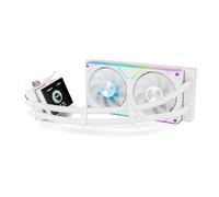 NOX XTREME PRODUCTS Hummer M-240 LCD - Kit refrigeración líquida con pantalla LCD, dos ventiladores de 120 mm con PWM, iluminación ARGB, alto rendimiento térmico, compatible con Intel y AMD, Blanco