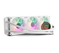 NOX XTREME PRODUCTS HUMMER M-360 - Refrigeración líquida ARGB para Intel y AMD, 3 ventiladores 120 mm PWM, bomba con base de cobre y efecto espejo infinito, radiador triple de aluminio, blanco