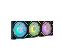 NOX XTREME PRODUCTS HUMMER PRO LINK - Kit 3 Ventiladores ARGB Magnéticos 120 mm con PWM, Conexión sin Cables, Iluminación Espejo Infinito, Silenciosos y Alta Refrigeración para PC Gaming, Color Negro