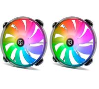 NOX XTREME PRODUCTS Hummer X200 - Ventilador caja PC 200 mm ARGB, 9 aspas traslúcidas, diseño silencioso, rodamientos hidráulicos, soporte goma, negro (Paquete de 2)