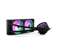 NOX XTREME PRODUCTS X-240 LCD BLACK - Refrigeración líquida ARGB con pantalla LCD personalizable, Intel y AMD, 2 ventiladores 120mm control PWM, bomba base de cobre, radiador doble aluminio, negro