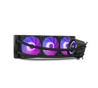NOX XTREME PRODUCTS X-360 LCD BLACK - Refrigeración líquida ARGB con pantalla LCD personalizable, Intel y AMD, 3 ventiladores 120mm control PWM, bomba base de cobre, radiador triple aluminio, negro