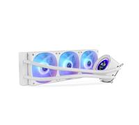 NOX XTREME PRODUCTS X-360 LCD WHITE - Refrigeración líquida ARGB con pantalla LCD personalizable, Intel y AMD, 3 ventiladores 120mm control PWM, bomba base de cobre, radiador triple aluminio, blanco