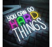 NOXET You Can Do Hard Things logotipo de neón para iluminar el aula letreros de arte de neón letreros de neón blanco letreros de neón aula estudio Biblioteca fiesta del Club de lectura