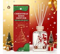 NoxGule Ambientador Navidad, Ambientador Canela, Rituals Ambientador Hogar, Incluye 5 Varillas Aromáticas, Fragancia Duradera Hasta por 120 Días, para Decoración Navideña del Hogar, 100ml