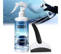 NoxGule Spray Quita Hielo Coche, Spray Descongelante Parabrisas, Descongelador Parabrisas, Derrite el Hielo y la Nieve con Rascador para Parabrisas, Carrocería, Retrovisores y Neumáticos, 250 ml