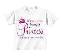 Noy de la es fácil ser una princesa pero Hey si la corona compatible con camiseta de color blanco rosa texto para bebé disponible en tamaños 0 - 6 meses a 14 - 15 años blanco blanco Talla:12-18 meses