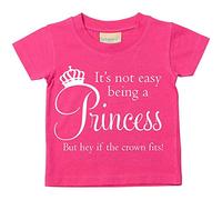 Noy de la es fácil ser una princesa pero Hey si la corona compatible con camiseta de color rosa para bebé disponible en tamaños 0 - 6 meses a 14 - 15 años rosa rosa Talla:0-6 meses