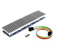 NOYITO MAX7219 módulo de matriz de punto 4 en 1 módulo de visualización azul, rojo, verde, tres colores con línea de 5 pines adecuado para microcontrolador Arduino