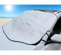 NOYVYDS Parasol Coche Delantero,Protector para Parabrisas Coche, Cubierta Parabrisas Exterior Magnético,Bloquea UV, Plegable,Protección Solar para la Mayoría de Los Vehículos,147 x 116 cm