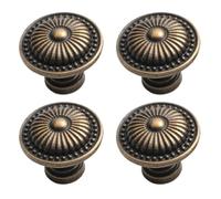 NOZLIHMH 4 Uds. Juego de perillas de bronce Vintage for gabinete, tirador de puerta de armario, perilla de tocador de aleación de Zinc, tiradores de manijas for muebles, perillas for joyero
