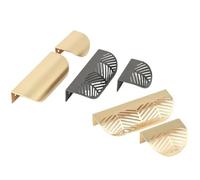 NOZLIHMH - Mango en forma de hoja de oro cepillado hueco, asas huecas para muebles, botón de aleación de zinc 40 mm/96 mm, cajón de armario dorado con tornillos(Small-Golden)