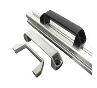 NOZLIHMH Manijas de gabinete de aluminio, aleación de nailon negra plateada, 90mm, 120mm, 180mm, accesorio for puerta, piezas de impresora 3D(Alum sliver 90mm)