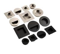 NOZLIHMH Tiradores de puertas correderas ocultos acero inoxidable, sujetador cajón puerta gabinete invisible oculto en línea, manija integrada(BX08-silver 40mm,4PCS)