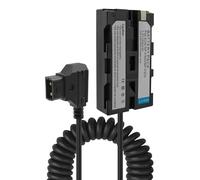 NP-F550 - Batería falsa a D-Tap P-Tap macho en espiral cable de alimentación adecuado para Sony NP-F550/570/970 y Atomos Ninja V Shogun Monitor, 7.2 V 2400 mAh, 32 pulgadas