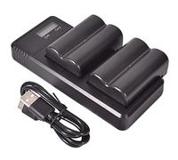 NP-FM500H DSTE Batería de repuesto + cargador LCD dual de carga rápida compatible con Sony a200 a300 a350 a700 Alpha a58 Alpha a99 DSLR-A100, BC-VM10 (2 unidades)