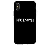 NPC Energy Meme Humor AI Brain Dead Gamer Retro tee Classic! Carcasa para iPhone X/XS