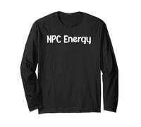 NPC Energy Meme Humor AI Brain Dead Gamer Retro tee Classic! Manga Larga