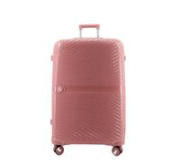 NPLE Maleta con ruedas expandibles, color oro rosa, polipropileno, mediana 65 x 42 x 28 cm, 3,3 kg, 4 ruedas dobles 360°, con cierre TSA