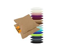 npluseins 1179.1539 - Juego de 2 fundas de almohada (algodón jersey, 80 x 80 cm), color beige