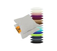 npluseins 1179.1539 - Juego de 2 fundas de almohada (algodón jersey, 80 x 80 cm), color plateado