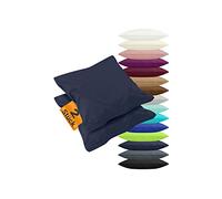 npluseins 1179.1539 - Juego de 2 fundas de almohada de algodón (40 x 80 cm), color azul marino