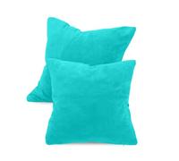 npluseins 1257.1667 - Juego de 2 fundas para almohadas de peluche, 60 x 60 cm, color turquesa
