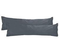 npluseins 2 Unidades algodón Almohada - Jersey - Muchos Colores 1331.1812, Antracita, ca. 40 x 145 cm