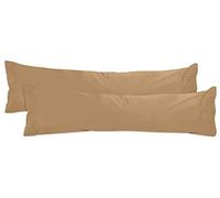 npluseins 2 unidades algodón almohada - Jersey - Muchos colores 1331.1812, arena, ca. 40 x 145 cm