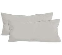 npluseins 2 Unidades algodón Almohada - Jersey - Muchos Colores 1331.1812, Plata, ca. 40 x 80 cm