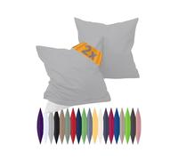 npluseins 698.898 - Juego de 2 fundas de almohada (100% algodón, 80 x 80 cm), color plateado