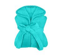 npluseins Albornoz extra suave con capucha de tejido polar - en colores modernos y varias tallas - Unisex, largo hasta la pantorrilla, turquesa, M