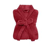 npluseins Bata para mujer y albornoces para hombre, albornoz de forro polar con cuello de bufanda, albornoz para sauna para mujer, mullido, 1690.2379, S, burdeos