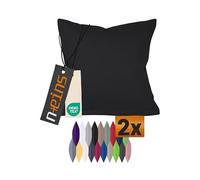 npluseins Funda cojin 80x80, 317.361, Fundas Cojines Sofa, Decoración hogar con un diseño Sencillo - Negro