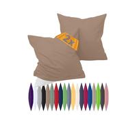 npluseins Funda de almohada Renforcé en paquete doble, 100% algodón, simple y elegante, 698.898, 40 x 40 cm, arena