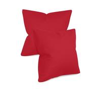 npluseins fundas de almohada de un solo color en paquete doble y diseño discreto 1154.1498, aprox. 50 x 50 cm, rojo