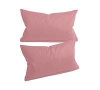 npluseins fundas de almohada de un solo color en paquete doble y diseño sutil 1154.1498, aprox. 30 x 50 cm, rosa viejo