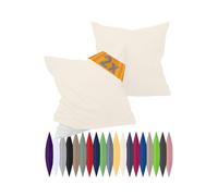 npluseins Fundas de almohada Renforcé en paquete doble - 100% algodón - diseño sencillo y elegante 698.898, 40 x 40 cm, Natural