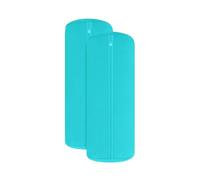 npluseins - Juego de 2 fundas de almohada de cuello de jersey - Funda de almohada lisa 1389.1908, aprox. 40 x 15 cm, turquesa