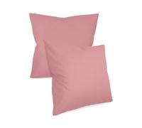 npluseins juego de 2 fundas de almohada de diseño discreto y color sólido 1154.1498, aprox. 80 x 80 cm, rosa pálido