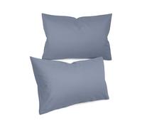 npluseins juego de 2 fundas de almohada de un solo color y diseño sutil 1154.1498, aprox. 40 x 60 cm, azul vaquero
