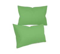 npluseins juego de 2 fundas de almohada de un solo color y diseño sutil 1154.1498, aprox. 40 x 60 cm, verde